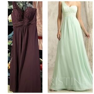 CHRISTINA WU CELEBRATION 22735 ONE SHOULDER BRIDESMAID DRESS - Aubergine -size 6